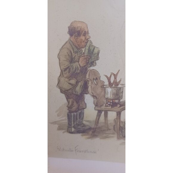 Vintage Set of Three Heinz Geilfus, German Artist Illustrator A/P Prints - Picture 13 of 16